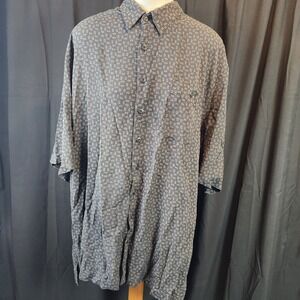 Toscano Men's Short Sleeve Shirt 100% Silk Button-up Geometric Size XXL